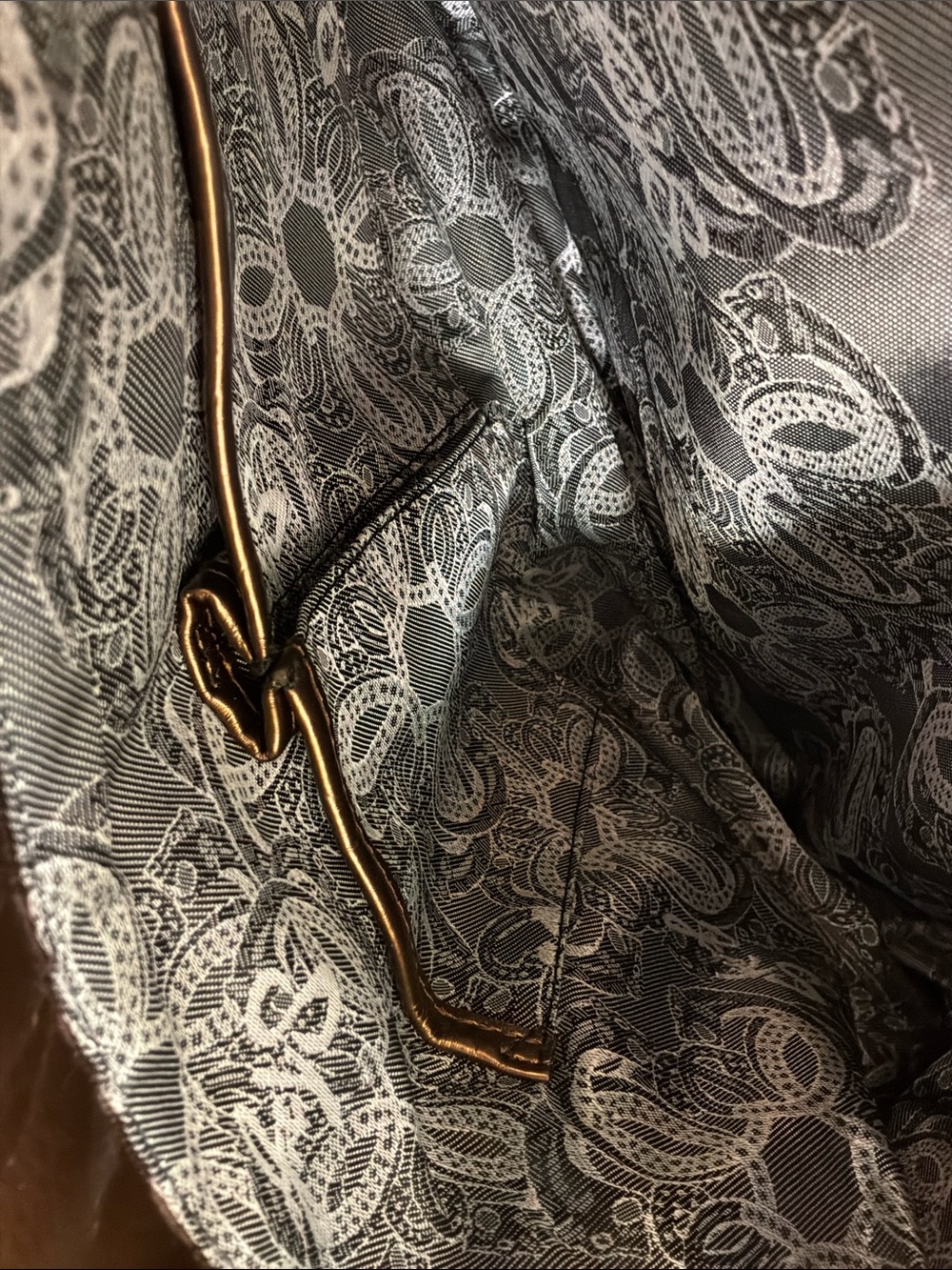Sharif Brown and Gold Patchwork Leather Shoulder Bag - Picture 13 of 15